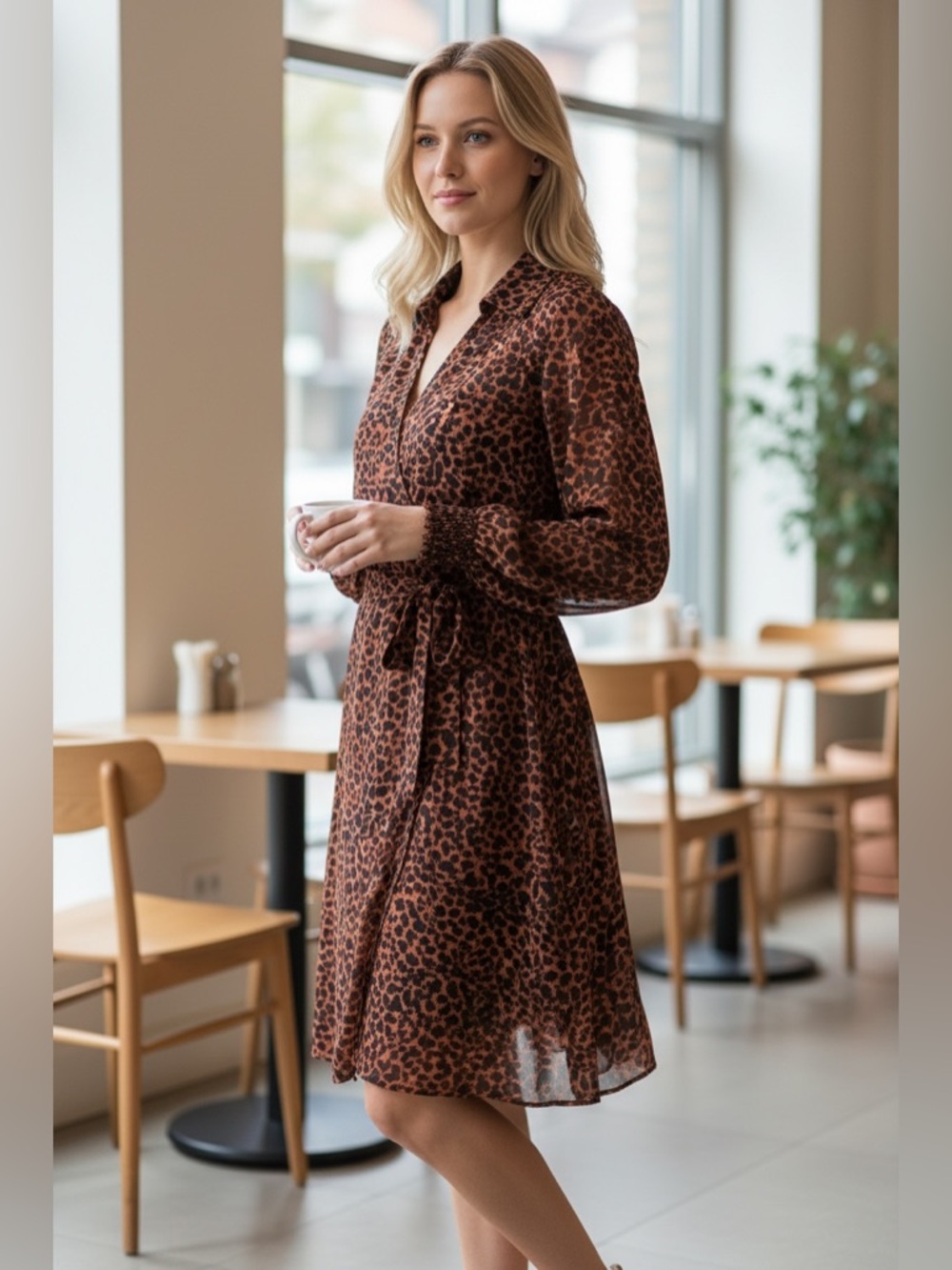 NWT Sandra Darren Animal Print Dress Women’s Size 24W Plus Rust Black Sheer